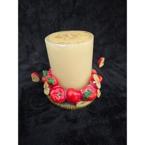 Vintage-Style Apple Fruit Candle Holder Centerpiece Rustic Country Decor